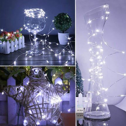 4 Pack 33Ft 100 Cool White Led Fairy Lights Battery Operated with Remote Control Timer Waterproof Silver Copper Wire Twinkle Lights
