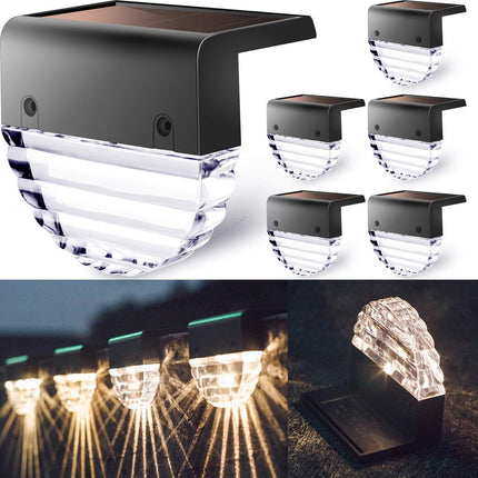 Uniqus Solar Deck Lights, Outdoor Lighting Backyard Deck Decor Outdoor Step Lights Garden Post Fence 6 Pack