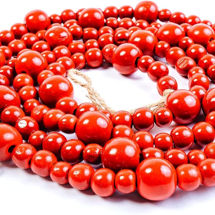 CraftMore Red Wood Bead Garland 6 Feet