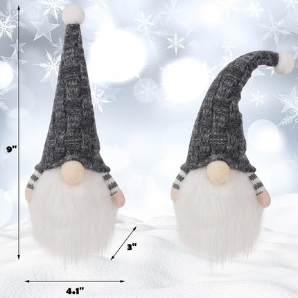 Juegoal Christmas Plush Gnomes, 9 Inch Lighted Handmade Mini gnome Scandinavian, Light Up Swedish Tomte Elf Holiday Present, Battery Operated Xmas s Table Ornaments Dinner Party Supplies, Set of 3