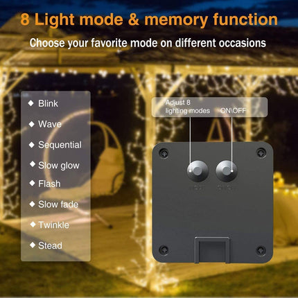Solar Waterfall Fairy Bunch Lights Outdoor Waterproof 200LEDs 8 Modes Watering Can Light (NO CAN), Solar Powered String Lights Firefly Vine Christmas Tree Garden Decorations Gardening s For Mom
