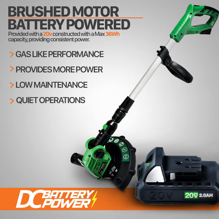 ApolloSmart 2 in 1 Lawn Mower Edger Tool String Grass Trimmer Brush Cutter Weed Whacker Cordless Electric 20V Garden Landscaping