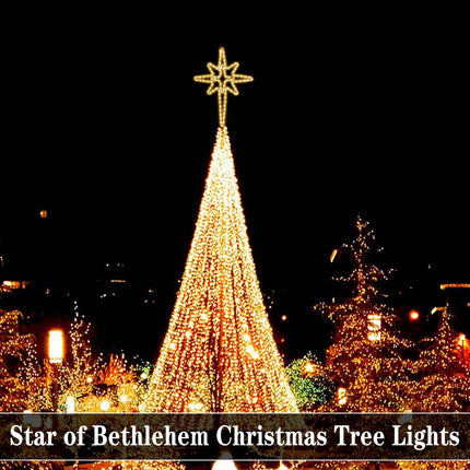 22" Star of Bethlehem Outdoor Lights, Metal Frame Waterproof 96 LEDs Warm Yellowish Lights,LED Lights for Christmas Nativity Scene Outdoor Yard Porch Festival Wedding Party,Time Switch