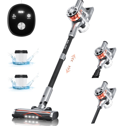 Belife S10 Cordless Vacuum Cleaner, Stick Vacuum Cleaners For Home Carpet And Hardwood Floor, Household Wireless Vacuum For Pet Hair, 28Kpa Powerful Digital Motor, Up To 40Min Runtimesilver White