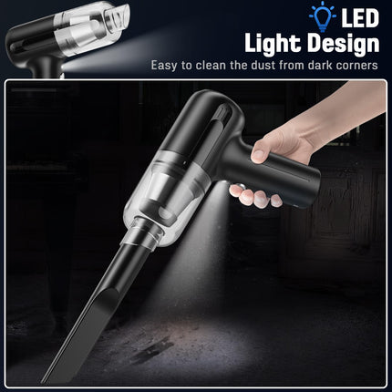 Mini Car Vacuum Cleaner, Handheld Vacuum Cordless,2 In 1 Rechargeable Vacuum Cleaner & Blower,Small Car Vacuum With 6000Pa Suction Power,Dust Buster,Portable Hoover Vacuum For Car Home