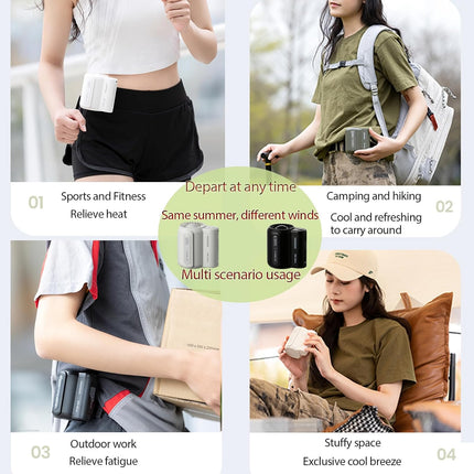 Mini Waist Fan,Portable Fan,3 Speeds Strong Airflow Wearable Personal Clip Fan,Rechargeable Belt Clip Fan With Usb Port