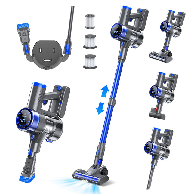 Cordless Vacuum Cleaner For Home, 33Kpa400W Stick Vacuum Cordless Rechargeable Detachable Battery With 45 Mins Runtime, 6In1 Cordless Stick Vacuum Cleaner For Pet Hair Carpet Hardwood Floor