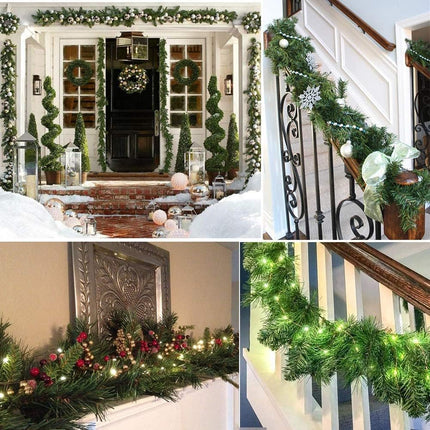 DearHouse 30 Pcs Christmas Garland Ties Artificial Pine Needles,14" Christmas Tree Branches Wired Faux Pine Greenery Stems in Green for Christmas Decoration Craft Wrapping