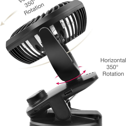 Battery Operated Clip On Fan Max 40 Hours Of Battery Life