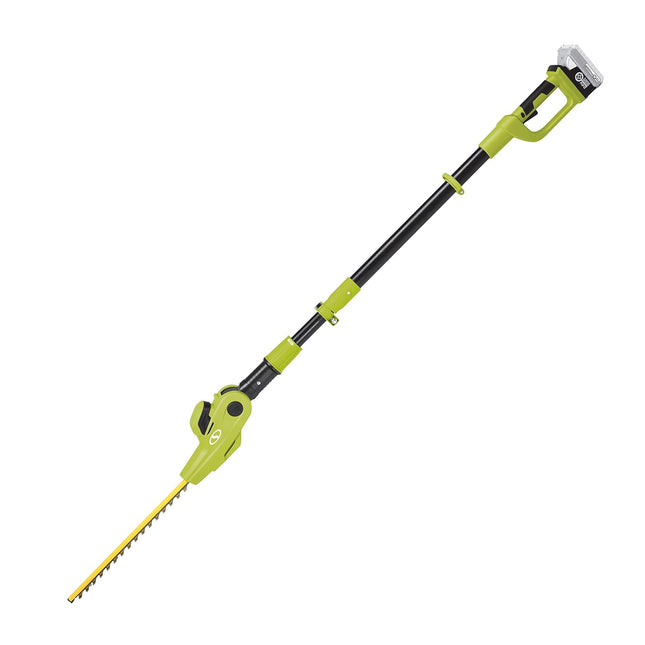 Sun Joe 24V-PHT17-LTE Cordless Telescoping Dual-Action Pole Hedge Trimmer, Kit (w/ 2.0-Ah Battery + Quick Charger)