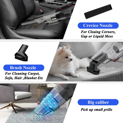 Handheld Vacuum Cordless, 9500Pa Strong Suction Car Vacuum Cleaner, Quick Rechargeable Hand Vac, Portable Mini Hand Vacuum With Long Runtime