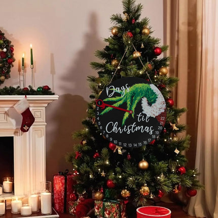 DAZONGE Christmas Wreath Decorations | Christmas Countdown Advent Calendar for All Ages | 12'' Wooden Christmas Welcome Sign with Easel | Christmas Decor