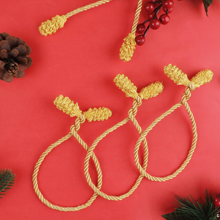 DIYASY Decorative Garland Twist Ties, 12 Pcs Gold Christmas Banister Wraps for Stairs Reusable & Flexible Railing Wraps Home Decorations