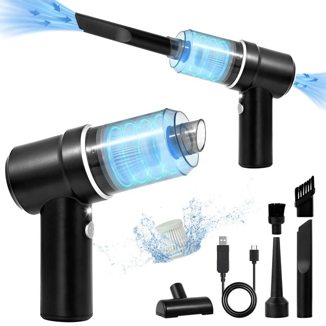 Handheld Car Vacuum Cleaner, Mini Car Vacuum Rechargeable, 9000Pa 120W High Power, 2 In 1 Air Duster With Led Light, Portable Vacuum Cleaner For Car, Home, Office, Pet