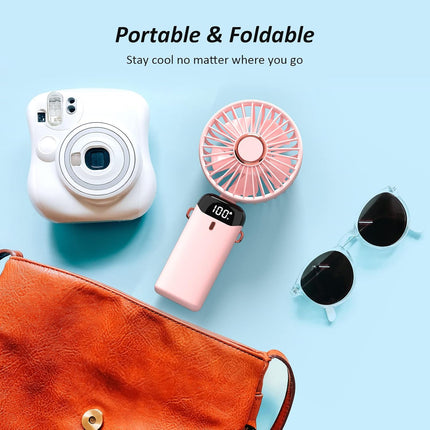 Personal Fan, Portable Hanging Neck Fan, 4000Mah UsbC Rechargeable 5Speed Modes Powerful Desktop Fan With Base, Max 16H Run Time