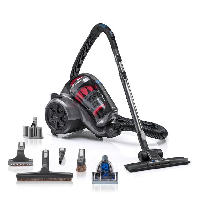 Prolux Rs4 Bagless Canister Vacuum, Lightweight With Dual Hepa Filtration, 25 Foot Retractable Cord, Telescopic Wand, Versatile For Wood Floor, Carpet, Home, Office, Apartment, Rv, Dorm Room