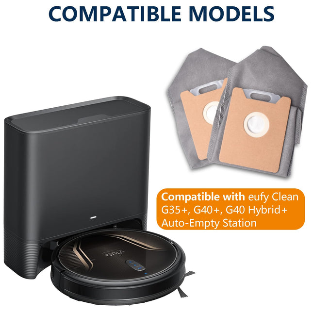 14Pcs Dust Bags For Eufy G35+, G40+, G40 Hybrid+ Autoempty Station,Eufy Robot Vacuum Dust Bags Kit, 2.7L Large Capacity Disposable Bags