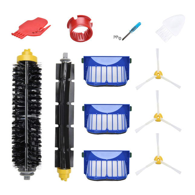Loveco Parts Kit For Irobot Roomba 600 Series 694 692 690 614 680 660 651 650 & 500 Series 595 585 564 552,3 Filter,3 Side Brush,1 Pairs Bristle And Flexible Beater Brush