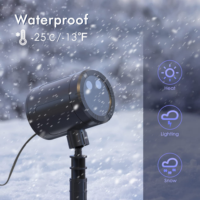 Christmas Projector Lights Outdoor, Waterproof Holiday Projector Lights Landscape Spotlight Remote Christmas Decor for Xmas Party Outdoor Garden Patio Wall
