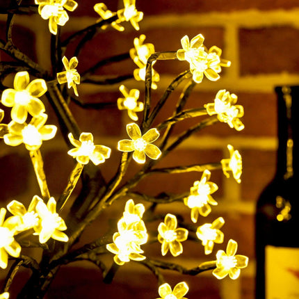 Cherry Blossom Tree Light,17inch 40LED Lighted Tabletop Artificial Flower Bonsai Tree Lamp USB Powered s for Home Decor Room Office Party Wedding Christmas Decorations(Warm White)