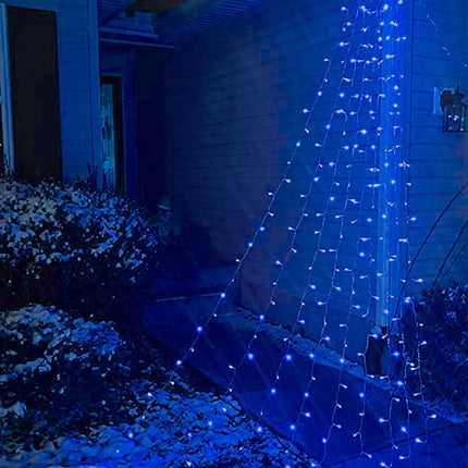 Christmas Decorations Outdoor Lights,11.5 ft 317 LED Star Christmas Tree Lights,8 Memory Lighting Modes&Timer Christmas Star Lights for Yard,Wedding,Party,Christmas Decorations (Blue)