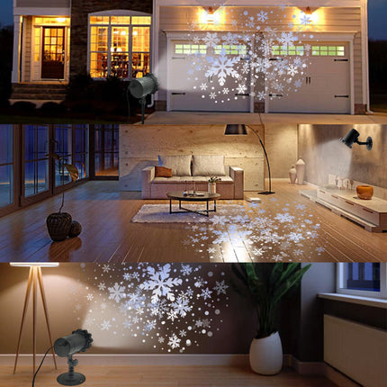 Christmas Snowflake Projector Lights Outdoor - Weatherproof LED Snowfall Projection, Landscape Decorative Light for Xmas & Halloween Holiday Party, Garden, Home & Wedding Indoor Decorations