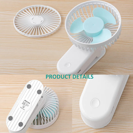 Handheld Mini Fan, Portable Clip On Fan Battery Operated, 3 Speeds Personal Hand Fan, Small Powerful Desk Fan With Magnet Base