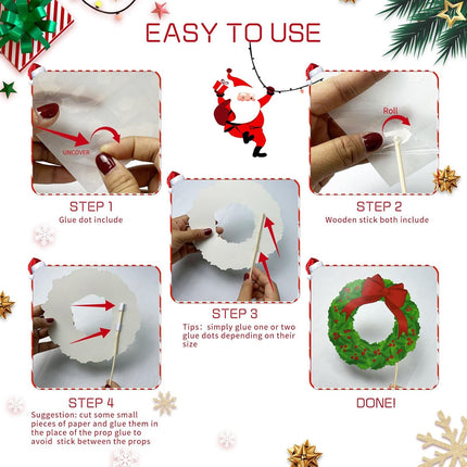 LEVSUPTY 44Pcs Christmas Party Photo Booth with Stick Props Kit for Adults Kids for Christmas Theme Party Favors Decorations Decor Supplies,Funny Xmas Selfie Props…