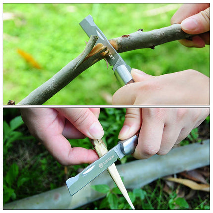 Folding Grafting Knife Grafting Tools Grafting Pruning Knife Professional Garden Fruit Tree Graftings Cutter Wooden Handle Knife
