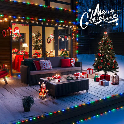 33 Ft 100 LED Solar Camping Lights, 2 Pack Trampoline Lights Solar Powered, 8 Modes Solar Lights for Camping Tent Slid Ladder Trampoline Accessories (Multicolor)