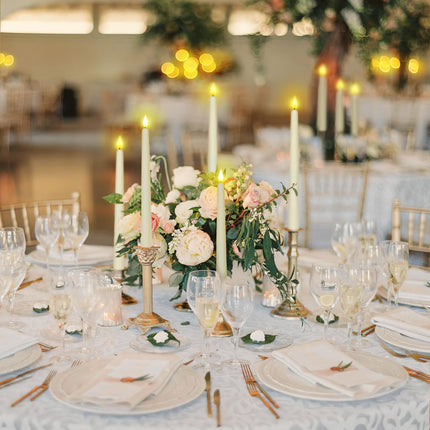 Homemory 12 Pcs Flameless Taper Candles with Remote Timer Dimmer, 11 inches Ivory Taper Candles Battery Operated, Plastic LED Candlesticks with Flickering Flame for Halloween Christmas Church Wedding