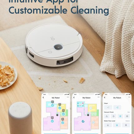 Yeedi Vac 2 Robot Vacuum And Mop Combo, Powerful 3000Pa Suction With Smart Mopping, Advanced 3D Obstacle Avoidance,110 Min Runtime Ideal For Carpet, Hard Floor Cleaning And Pets Family