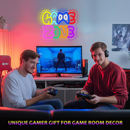 Game Zone Neon Sign, LED Gamer Neon Signs for Room Decor, Dimmable Gaming Light up Sign for Teens, Boys, Kids, Birthdays, Christmas, Video Game Decor s for Wall, Bedroom(Game Zone)