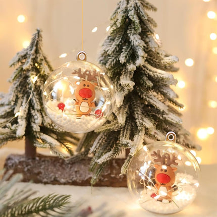 Clear Plastic Christmas Ornaments for Crafts Fillable DIY Christmas Balls Transparent Clear Ornaments for Christmas Tree Hanging Decorations Home Festive Decor Wedding Year Xmas Party Supplies