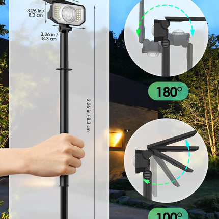 Solar Spot Lights Outdoor, Spotlights Waterproof with 2 Detachable Lens, Dusk-to-Dawn Solar Wall Lights Pathway Lights for Yard, Garden, Patio, Outside Landscape, Christmas, 4 Pack, Warm&RGB