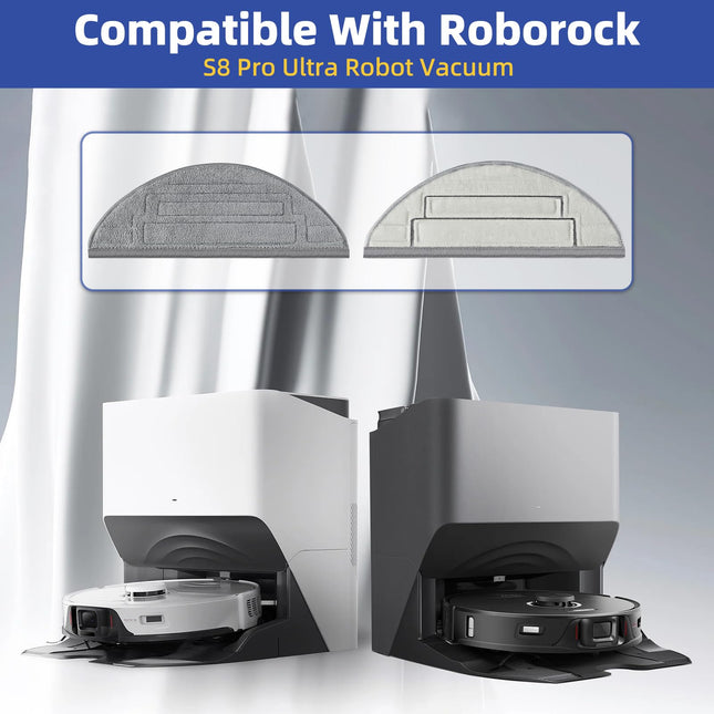 8 Pack Mop Pads For Roborock S8 Pro Ultra Robot Vacuum, Microfiber Mopping Cloth Vacuum Accessories