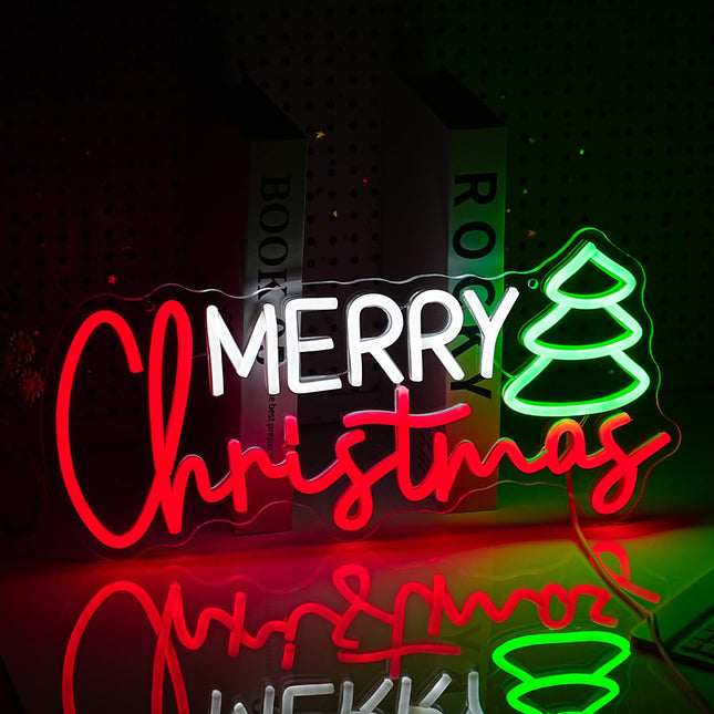 Merry Christmas Neon Sign Christmas LED Sign Light Christmas Lights for Wall Decor Bar Pub Club Home Bedroom Office Restaurant Christmas Decorations Christmas Party Art Wall Decorative Night Light