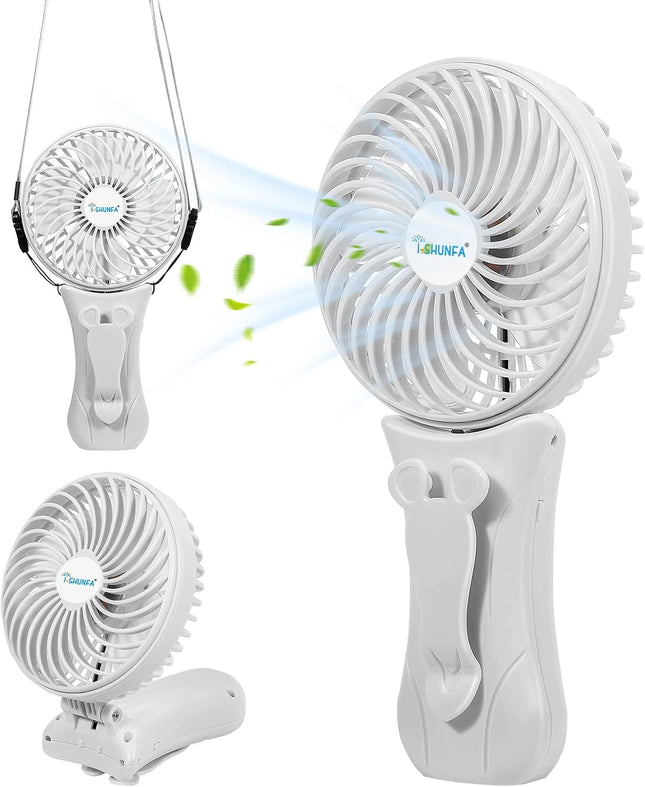 IShuanf Waist Clip Fan, BtteryPowered Portable Necklace Fan, Foldable Handheld Fan, Three Fan Speeds, Suitable For Maintenance