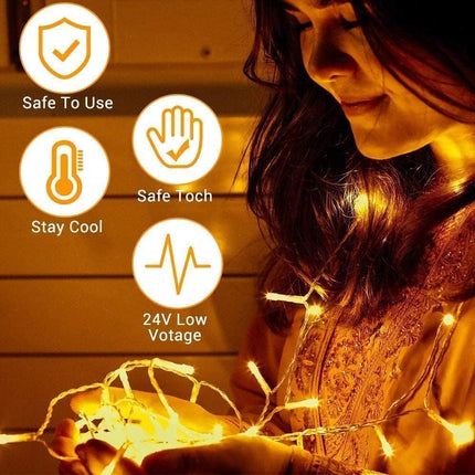 Quntis 328ft 500LED Christmas String Lights, Waterproof Outdoor/Indoor Holiday Fairy Lights, 8 Modes Plug-in, Warm White Clear Wire for Xmas, Christmas Tree & Home Decor, Holiday Party Lighting