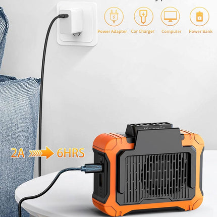 Koonie 10000Mah Waist Clip Fan With Solar Panel, 30H Working Time, Personal Led Light, Battery Powered Belt Fan, Strong Airflow