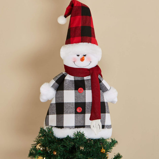 Skylety Large Snowman Tree Topper Christmas Snowman Tree Topper Ornaments with Hat and Scarf for Winter Supplies Christmas Decorations Wonderland Home Party