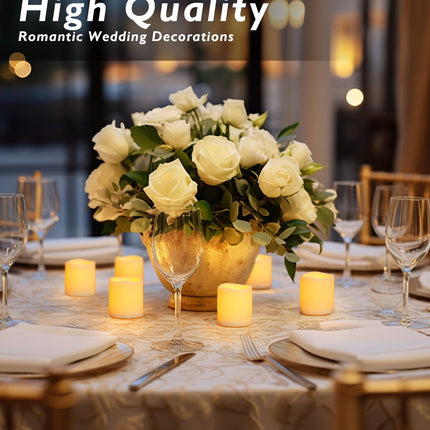 Homemory 24Pack Flickering Flameless Votive Candles, 200+Hour Long Lasting Electric Fake Candles, Battery Operated LED Tealight for Wedding, Christmas Decorations, Outdoor (Battery Included)