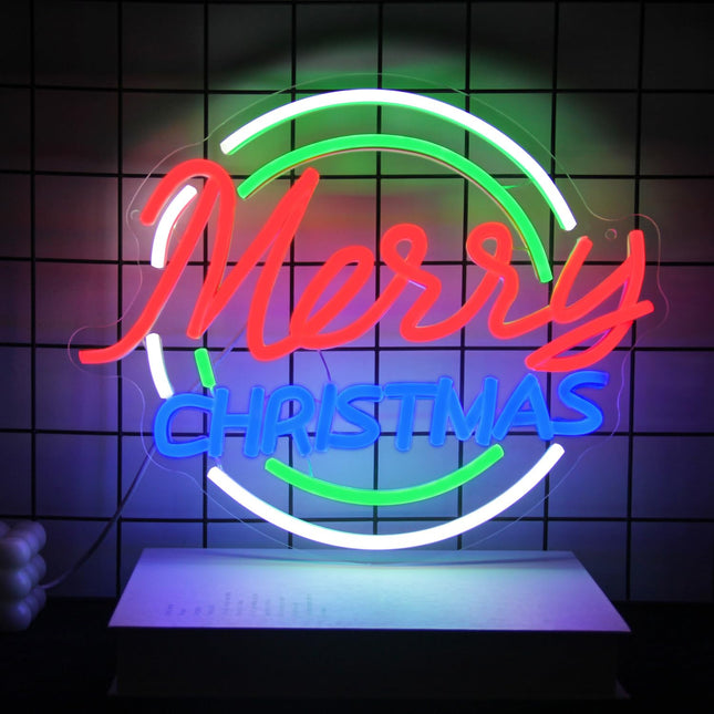 Merry Christmas Neon Sign Neon Christmas Lights Dimmable Merry Xmas LED Neon Light Sign Colorful Letters Neon Light Up Signs for Bedroom Bar Xmas Party Christmas Eve Decor s