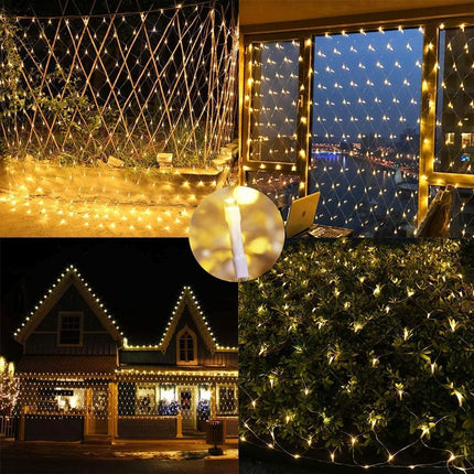 LED Net lights, 200 LED Fairy String Decorative Mesh Warm White For a Wedding Cocktail Party Birthday BBQ Bistro Cafe By Cheng Yu 2017