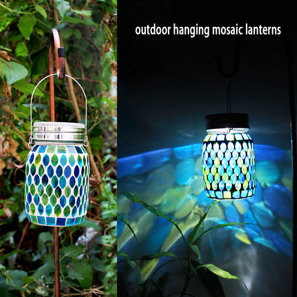 Mosaic Solar Lanterns Outdoor Hanging Lights, Garden Decor Christmas s for Women Mom Grandma Halloween Decor Lights, Outdoor Waterproof Lights, Garden,Patio,Pathway & Yard Décor