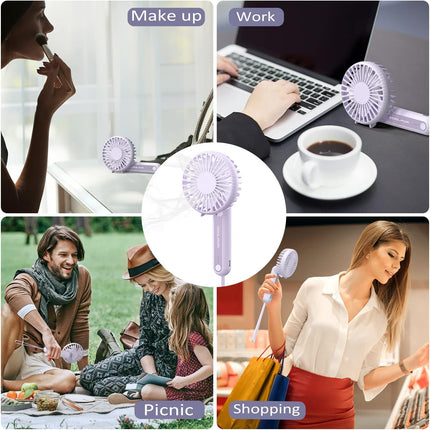 Handheld Fan,Usb Rechargeable Mini Fan With 2000Mah Battery Operated Small Fan With 3 Adjustable Speeds,180°Rotation Foldable Fan