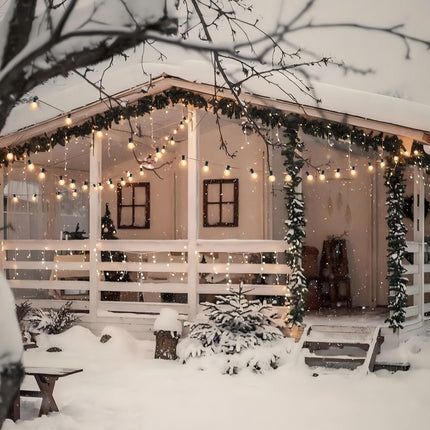 Outdoor String Lights 25FT G40 Christmas Globe Patio Lights with 27 Frosted White Bulbs(2 Spare), Hanging Outdoor Christmas Decorations Lights Waterproof for Backyard Porch Balcony Holiday Party Decor