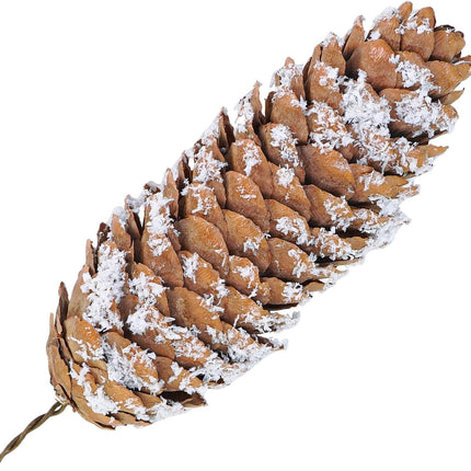 Winlyn 20 Pcs Christmas Natural Pine Cone Picks Snowy Spruce Pine Cones 5.9" Christmas Tree Decorations Hanging Pinecones for Christmas Tree Wreath Garland DIY Crafts Holiday Party Centerpiece