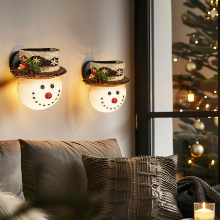FUNPENY Snowman Christmas Porch Light Covers, Christmas Outdoor Decoration Holiday Light Covers for Porch Lights, Garage Lights, Large Light Fixtures
