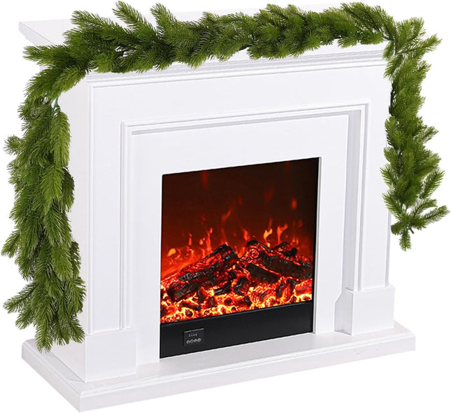 Christmas Norfolk Pine Garland for Mantle Stair Railing Door Xmas Wreath DIY Festival Decoration Artificial Realistic Greenery Pine Garland (5 Foot Long)